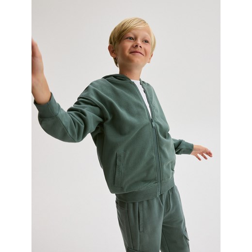 Reserved - Bluza z kapturem - ciemnozielony ze sklepu Reserved w kategorii Bluzy chłopięce - zdjęcie 174865380
