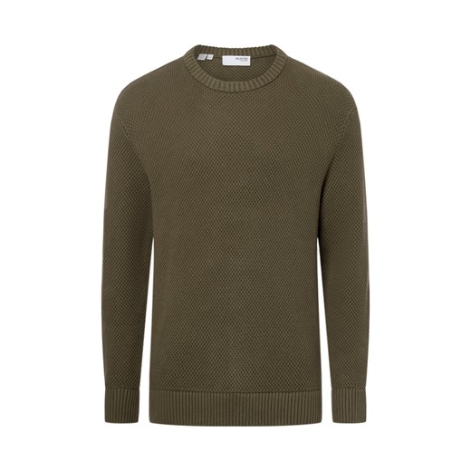 Selected Męski sweter z dzianiny - SLHHenny Mężczyźni Bawełna mocca jednolity ze sklepu vangraaf w kategorii Swetry męskie - zdjęcie 174869193