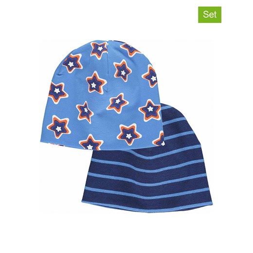Fred´s World by GREEN COTTON Czapki beanie (2 szt.) &quot;Star&quot; w kolorze błękitno-granatowym ze sklepu Limango Polska w kategorii Czapki dziecięce - zdjęcie 174870893