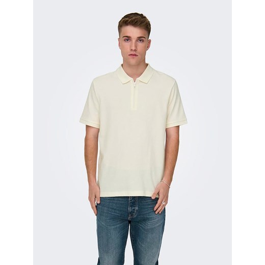 ONLY &amp; SONS Koszulka polo w kolorze kremowym ze sklepu Limango Polska w kategorii T-shirty męskie - zdjęcie 174872032