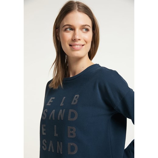 Bluza damska Elbsand granatowa z napisami z elastanu