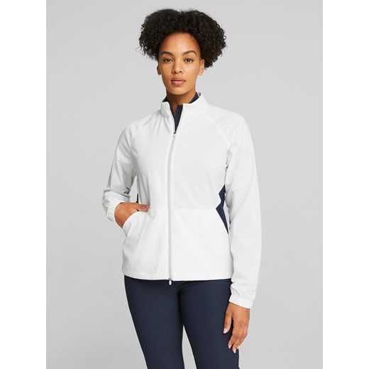 Kurtka damska Puma krótka biała bez kaptura 