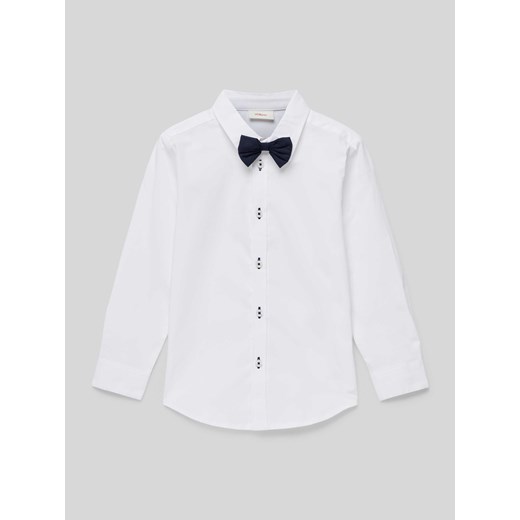 Koszula o kroju regular fit z popeliny z odpinaną,ozdobną kokardą ze sklepu Peek&Cloppenburg  w kategorii Koszule chłopięce - zdjęcie 174873923