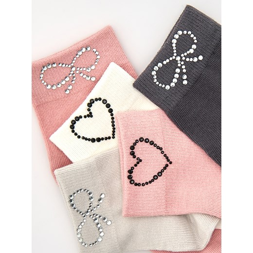 Reserved - Skarpetki z cyrkoniami 5 pack - wielobarwny Reserved 28/30 Reserved