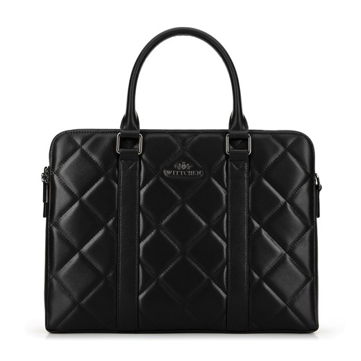 Damska torba na laptopa 15,6'' skórzana czarno - grafitowa ze sklepu WITTCHEN w kategorii Torby na laptopa - zdjęcie 174877783