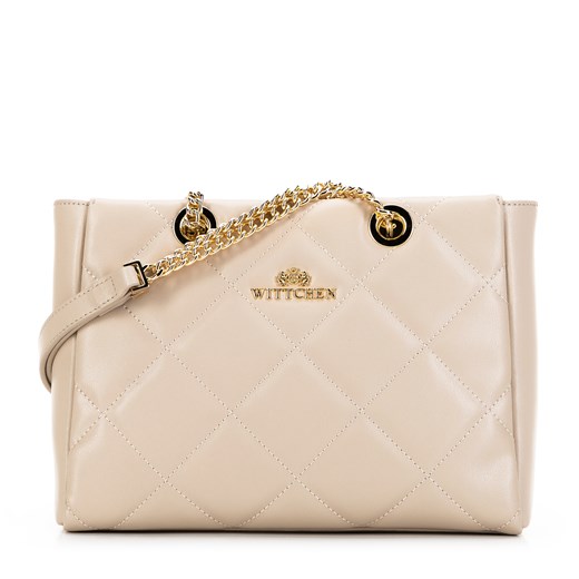Damska torebka shopperka w pionowe pikowanie beżowa ze sklepu WITTCHEN w kategorii Torby Shopper bag - zdjęcie 174877803