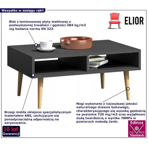Industrialna ława do salonu - Lorux Elior One Size Edinos.pl