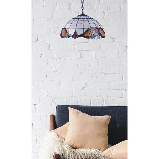 Szklana lampa wisząca z witrażowym kloszem - S998-Vanta Lumes One Size Edinos.pl