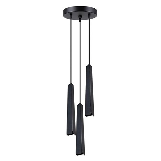 Czarna metalowa lampa wisząca z 3 smukłymi kloszami - A610-Zana Lumes One Size Edinos.pl