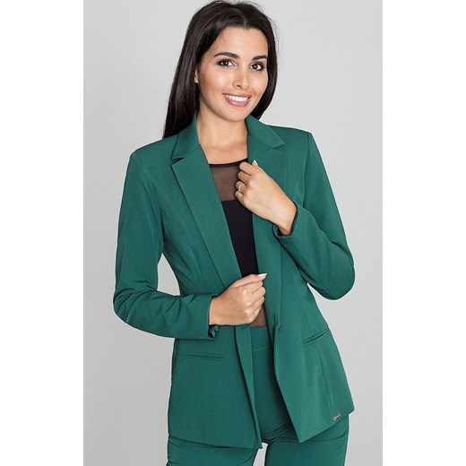 Zielony żakiet damski elegancki M562, Kolor zielony, Rozmiar S, Figl M Primodo