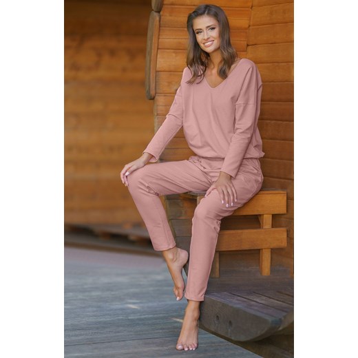 Karina komplet dresowy długie spodnie, długie rękawy, Kolor róż pudrowy, Rozmiar XL, Italian Fashion ze sklepu Primodo w kategorii Dresy damskie - zdjęcie 174894170