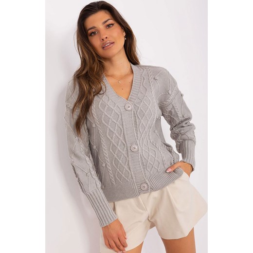 Sweter damski szary rozpinany BA-SW-8005.00P, Kolor szary, Rozmiar one size, Badu one size Primodo