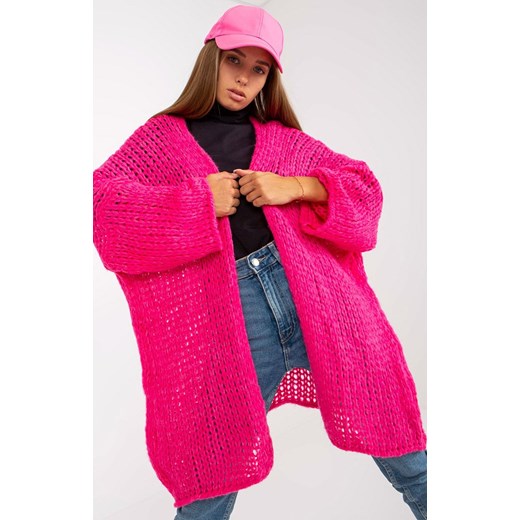 Kardigan damski różowy TW-SW-BI-M2202.29X, Kolor różowy, Rozmiar one size ze sklepu Primodo w kategorii Swetry damskie - zdjęcie 174901911