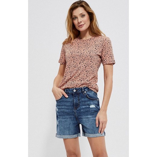 3716 Szorty jeansowe z przetarciami, Kolor granatowy jeans, Rozmiar L, Moodo L Primodo okazja