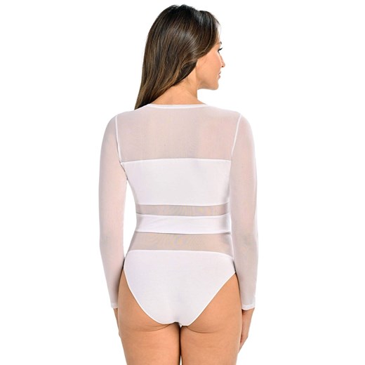 Białe body damskie Stripy 2405, Kolor biały, Rozmiar L, Teyli ze sklepu Primodo w kategorii Body damskie - zdjęcie 174911741