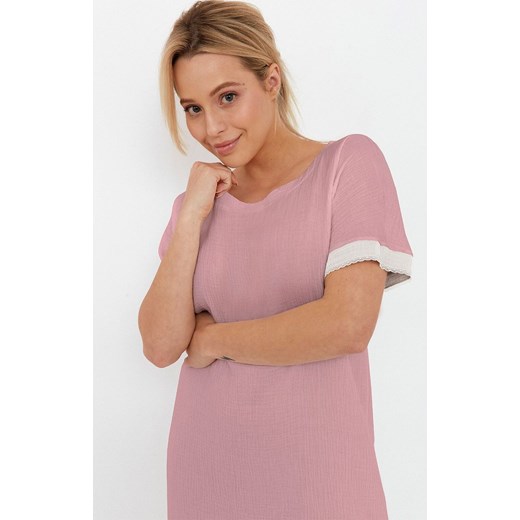 Muślinowa koszula nocna pudrowy róż 229, Kolor róż pudrowy, Rozmiar S, Cana ze sklepu Intymna w kategorii Koszule nocne - zdjęcie 174914594