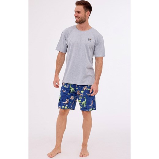 Bawełniana piżama męska 326/272 Dinosaur 2, Kolor szaro-niebieski, Rozmiar M, Cornette ze sklepu Intymna w kategorii Piżamy męskie - zdjęcie 174914634