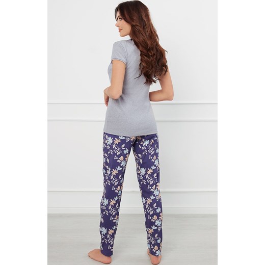 Piżama damska na krótki rękaw i długie spodnie Pulia, Kolor szaro-niebieski, Rozmiar S, Italian Fashion ze sklepu Intymna w kategorii Piżamy damskie - zdjęcie 174915054