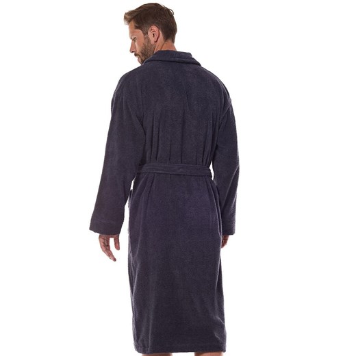 Długi szlafrok męski grafitowy 2450, Kolor grafitowy, Rozmiar L, L&amp;L ze sklepu Intymna w kategorii Szlafroki damskie - zdjęcie 174915250