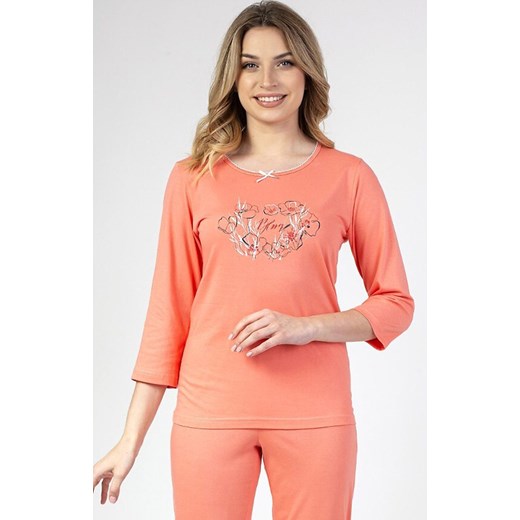 Piżama damska 3/4 szary melanż 678, Kolor morelowy, Rozmiar XL, Regina ze sklepu Intymna w kategorii Piżamy damskie - zdjęcie 174915590