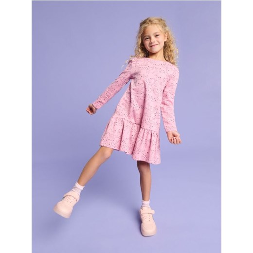 Sinsay - Sukienka z baskinką - różowy ze sklepu Sinsay w kategorii Sukienki dziewczęce - zdjęcie 174917781