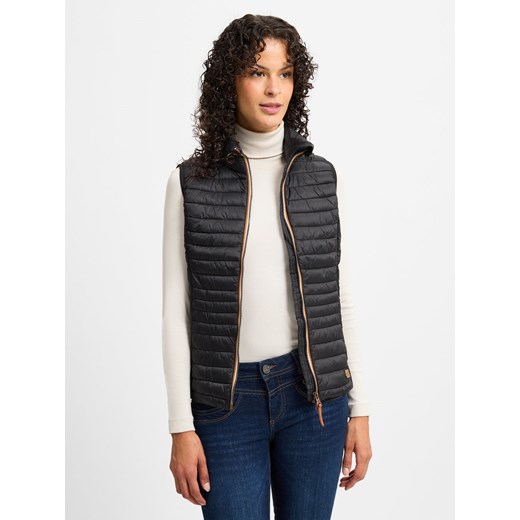 Camel Active Damska kamizelka pikowana Kobiety czarny jednolity ze sklepu vangraaf w kategorii Kamizelki damskie - zdjęcie 174920423