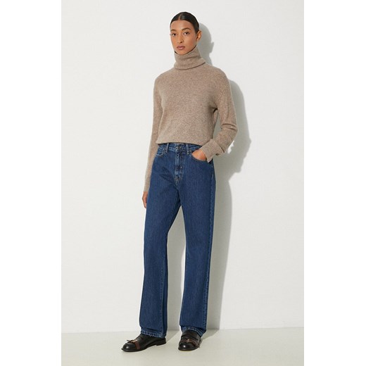 A.P.C. sweter wełniany Pull Amal damski kolor beżowy z golfem WYAAD-F23374 XS PRM