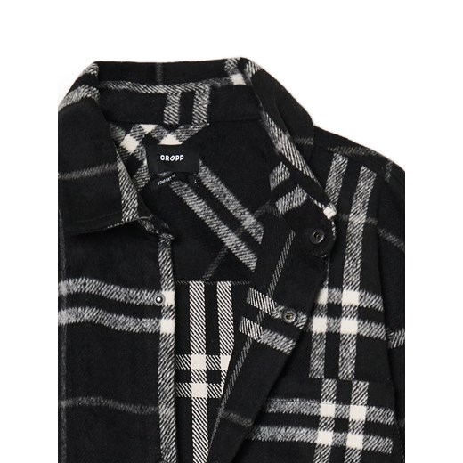 Cropp - Czarna flanelowa koszula z domieszką wełny - czarny Cropp XS Cropp
