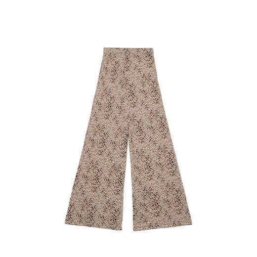 Cropp - Spodnie flare w panterkę - wielobarwny Cropp XL Cropp