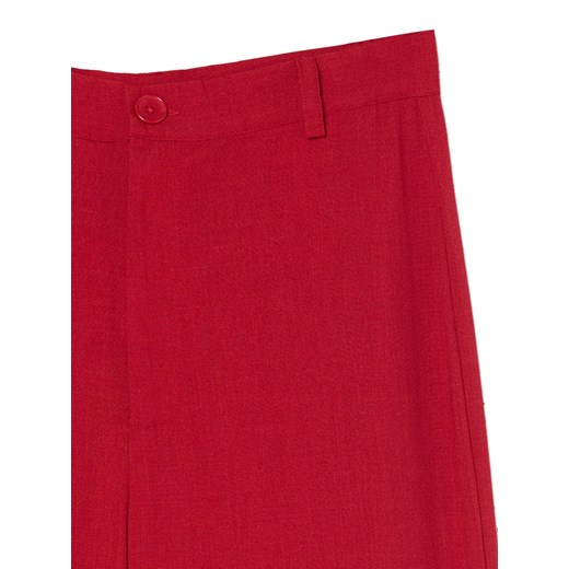 Cropp - Czerwone spodnie z wysokim stanem - czerwony Cropp 34 Cropp