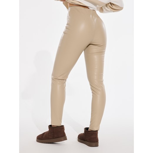Sinsay - Legginsy - beżowy Sinsay M Sinsay
