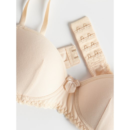 Reserved - Bawelniany biustonosz - kremowy Reserved 146/152 (10-11 lat) Reserved