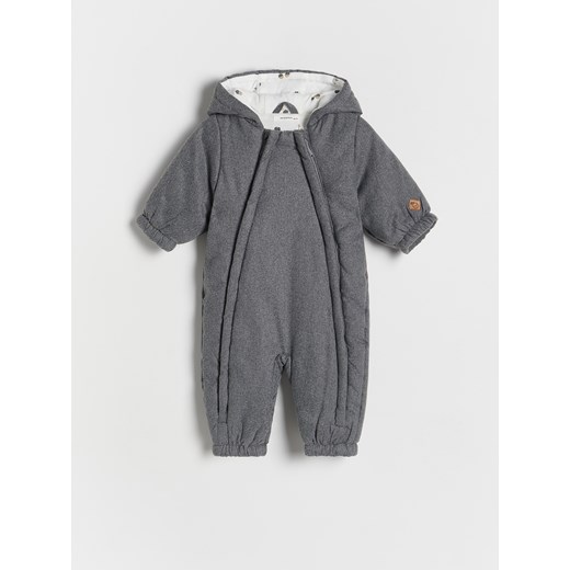 Reserved - Ocieplany kombinezon z kapturem - ciemnoszary ze sklepu Reserved w kategorii Odzież dla niemowląt - zdjęcie 174926140