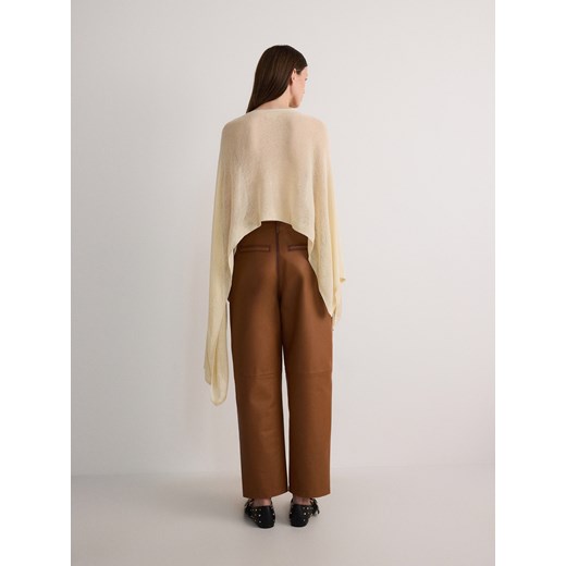 Reserved - Dzianinowe poncho - beżowy Reserved M Reserved