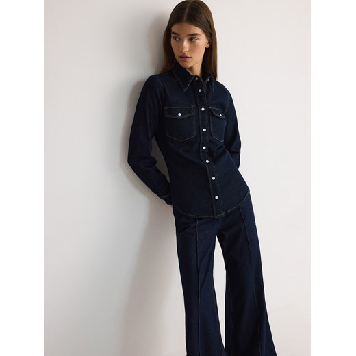 Reserved - Jeansowa koszula - granatowy Reserved L Reserved
