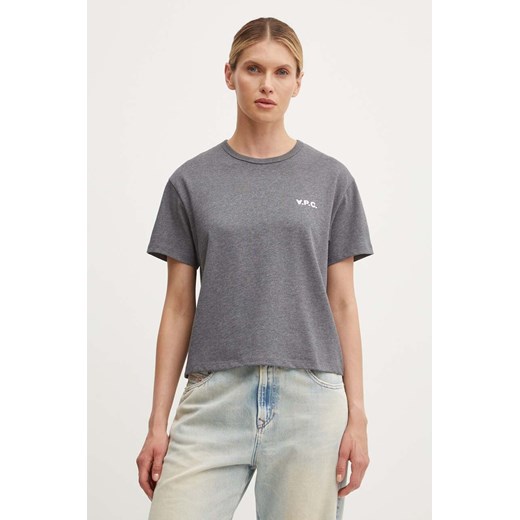 A.P.C. t-shirt bawełniany t-shirt boxy petit vpc damski kolor szary COHBQ.F26390 ze sklepu ANSWEAR.com w kategorii Bluzki damskie - zdjęcie 174929013