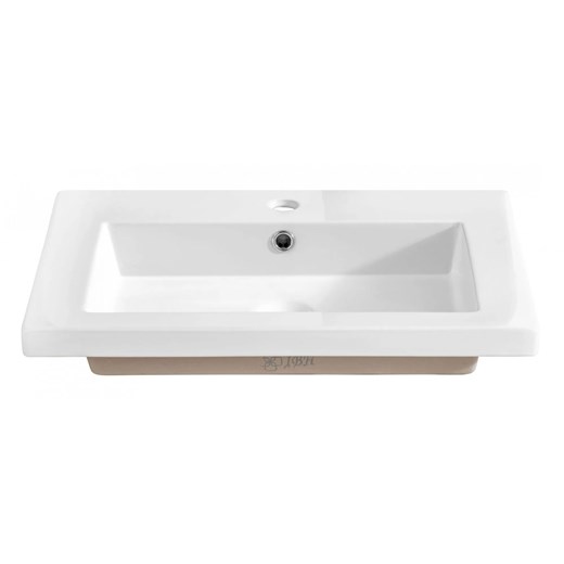 Prostokątna umywalka ceramiczna Defires 60 CM - Biała ze sklepu Edinos.pl w kategorii Meble łazienkowe - zdjęcie 174929053