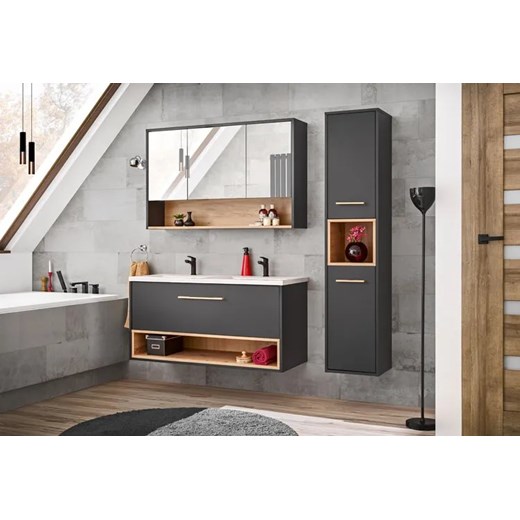 Wiszący słupek łazienkowy w stylu industrialnym - Ketris 2X Elior One Size Edinos.pl