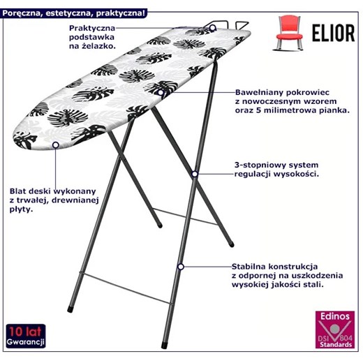 Szara deska do prasowania w monstery - Sapori Elior One Size Edinos.pl