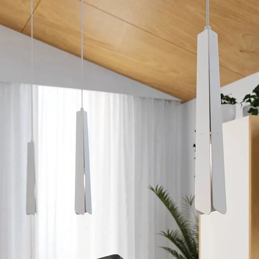 Biała lampa wisząca z 3 długimi kloszami - A610-Zana Lumes One Size Edinos.pl