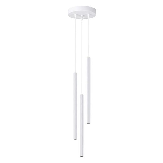 Biała potrójna ryflowana lampa wisząca sople - 7X A613 T1-S23 ze sklepu Edinos.pl w kategorii Lampy wiszące - zdjęcie 174929402