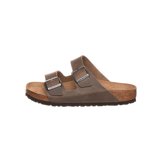 Birkenstock Skórzane klapki &quot;Arizona&quot; w kolorze khaki ze sklepu Limango Polska w kategorii Klapki damskie - zdjęcie 174930582