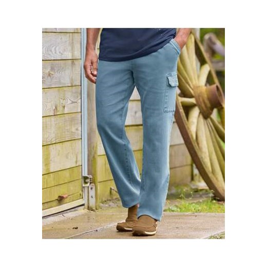 Jasnoniebieskie luźne jeansy-bojówki ze sklepu Atlas For Men w kategorii Jeansy męskie - zdjęcie 174939362