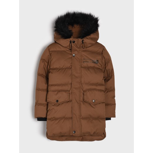 Sinsay - Płaszcz z kapturem - beżowy Sinsay 98 Sinsay