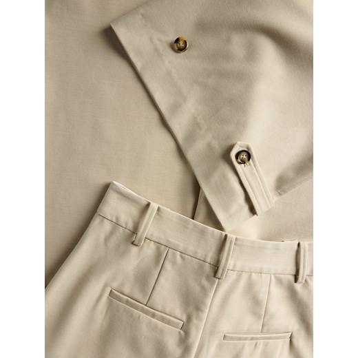 Reserved - Spodnie z domieszką wełny - beżowy Reserved M Reserved