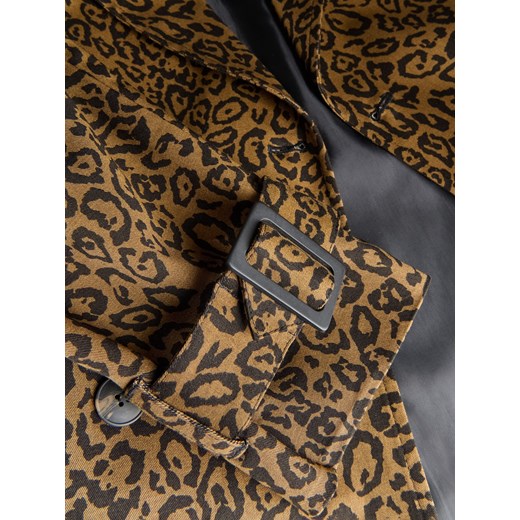 Reserved - Bawełniany trencz z paskiem - wielobarwny Reserved L Reserved