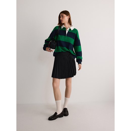 Reserved - Bawełniana bluza z kołnierzykiem - wielobarwny ze sklepu Reserved w kategorii Bluzy damskie - zdjęcie 174941511