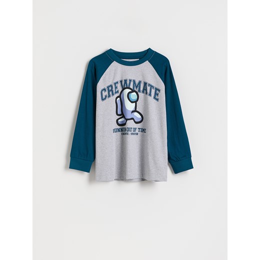 Reserved - Longsleeve oversize Among Us - jasnoszary Reserved 170 (13-14 lat) Reserved