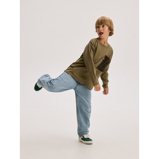 Reserved - Longsleeve oversize - ciemnozielony Reserved 146/152 (10-11 lat) Reserved