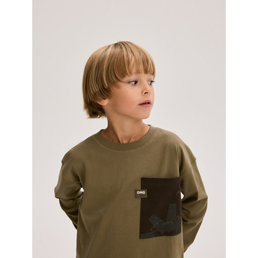 Reserved - Longsleeve oversize - ciemnozielony Reserved 170 (13-14 lat) Reserved